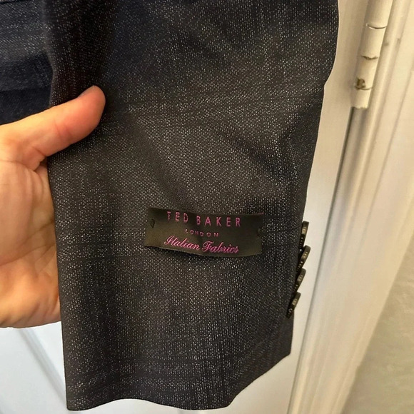 Ted Baker Endurance Black with Purple  Suit Jacket Blazer - Picture 3 of 6